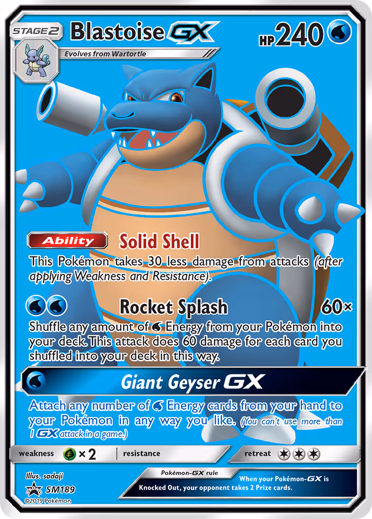 Blastoise GX SM189 Pokemon card