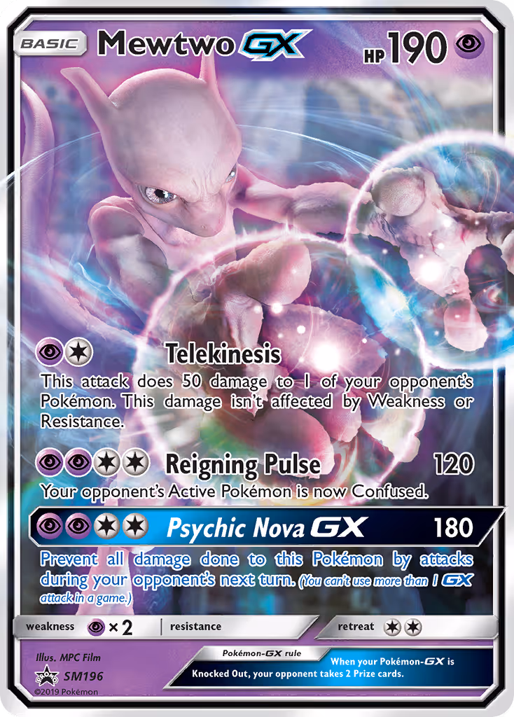 Mewtwo GX SM196 Pokemon card