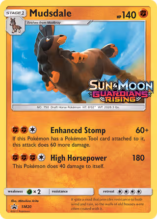 Mudsdale SM20 Pokemon card