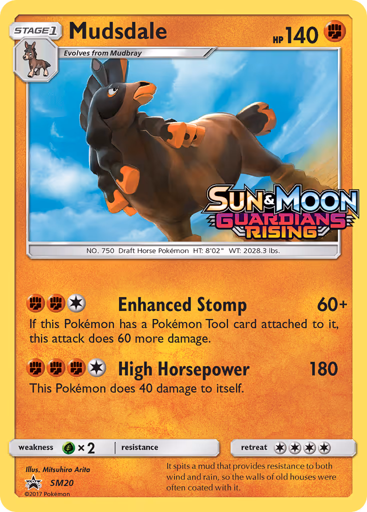 Mudsdale SM20 Pokemon card