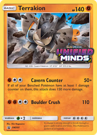 Terrakion SM205 Pokemon card