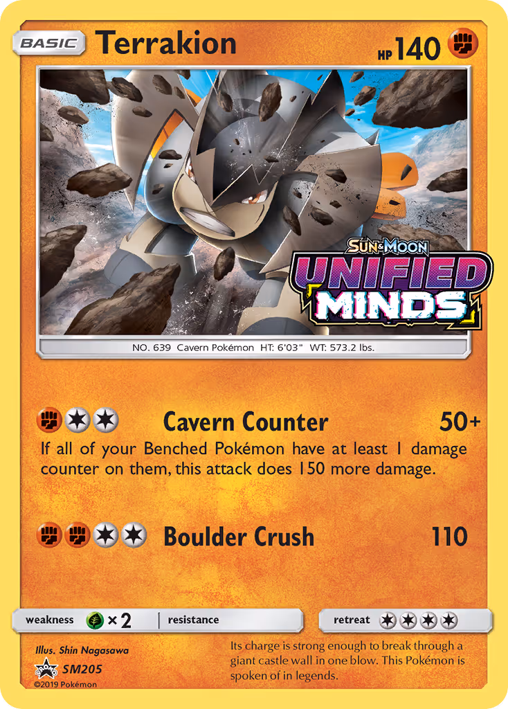 Terrakion SM205 Pokemon card