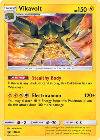 Vikavolt SM208 Pokemon card