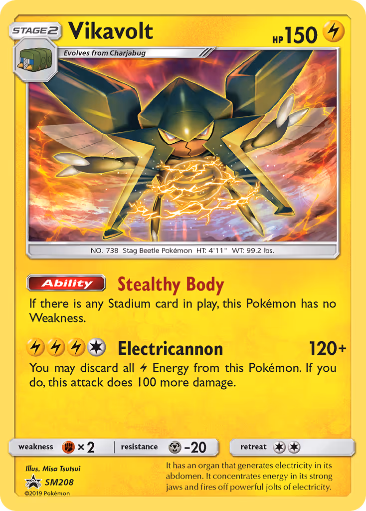 Vikavolt SM208 Pokemon card