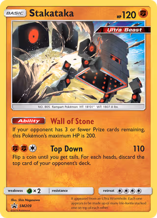 Stakataka SM209 Pokemon card