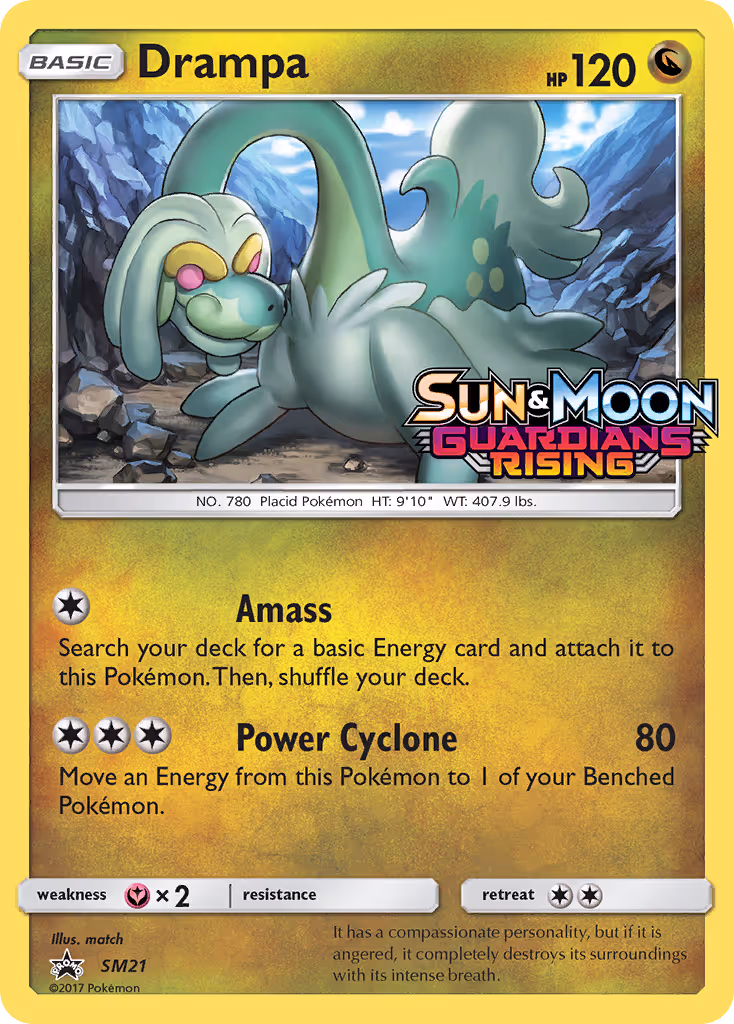 Drampa SM21 Pokemon card