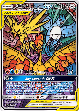 Moltres & Zapdos & Articuno GX SM210 Pokemon card