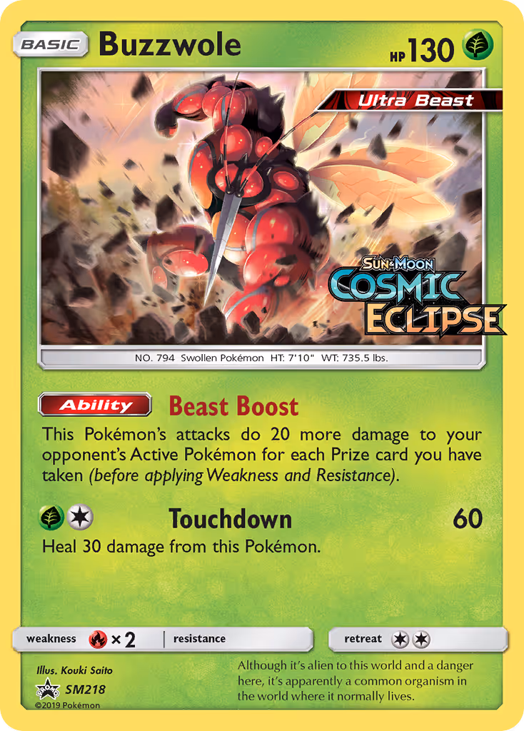 Buzzwole SM218 Pokemon card