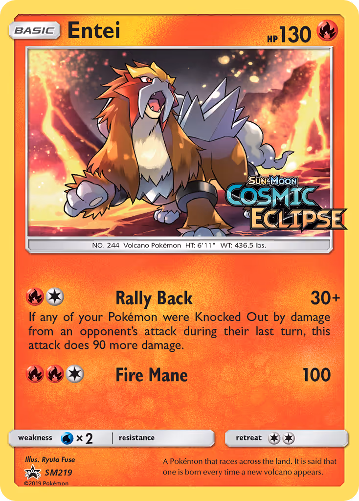 Entei SM219 Pokemon card