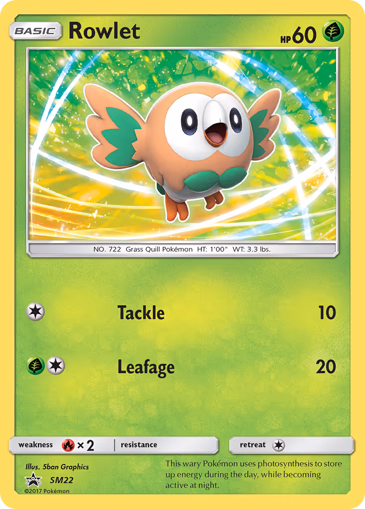 Rowlet SM22 Pokemon card