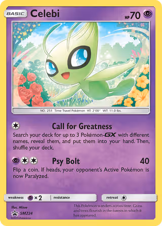 Celebi SM224 Pokemon card