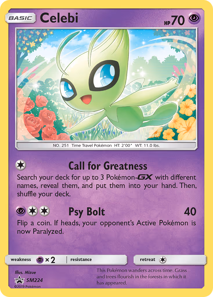 Celebi SM224 Pokemon card