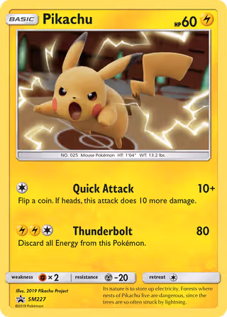 Pikachu SM227 Pokemon card