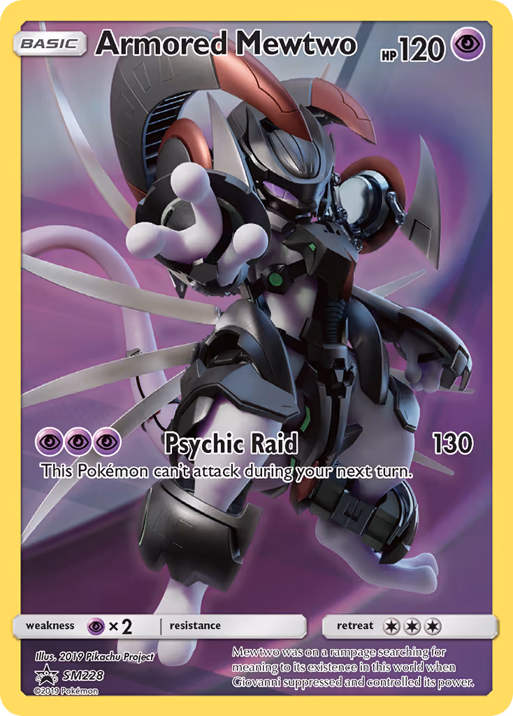 Armored Mewtwo SM228 Pokemon card