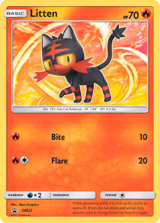Litten SM23 Pokemon card