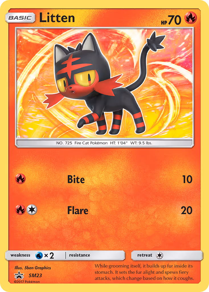 Litten SM23 Pokemon card