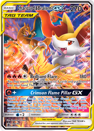Charizard & Braixen GX SM230 Pokemon card