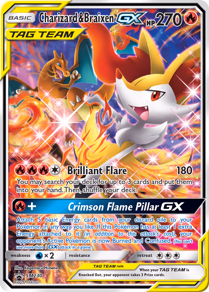Charizard & Braixen GX SM230 Pokemon card