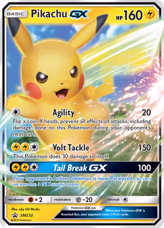 Pikachu GX SM232 Pokemon card
