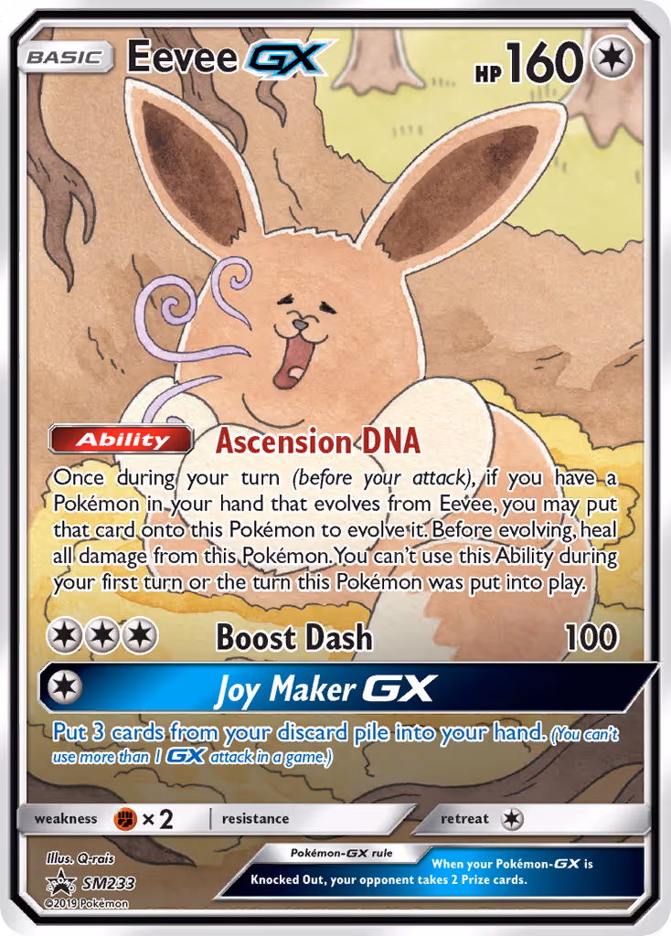 Eevee GX SM233 Pokemon card