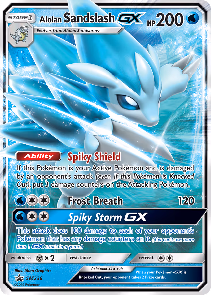 Alolan Sandslash GX SM236 Pokemon card