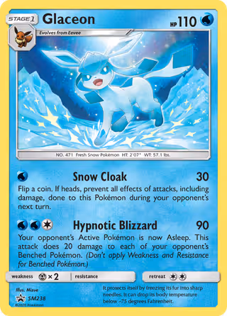 Glaceon SM238 Pokemon card
