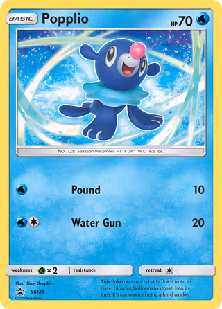 Popplio SM24 Pokemon card