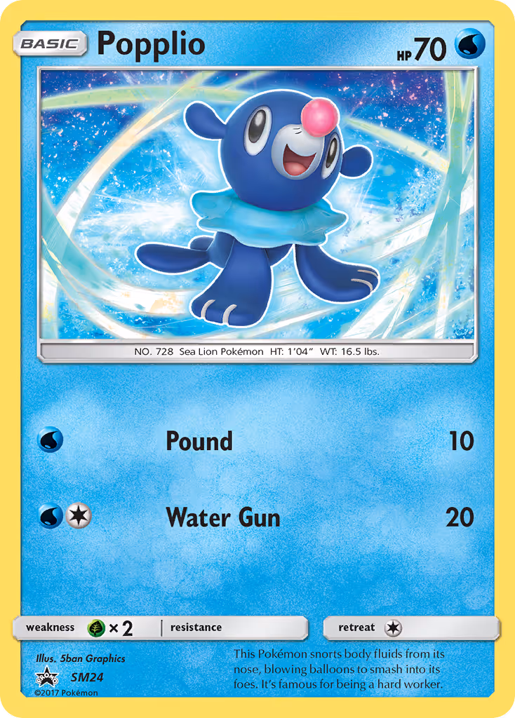Popplio SM24 Pokemon card