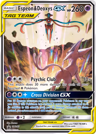 Espeon & Deoxys GX SM240 Pokemon card