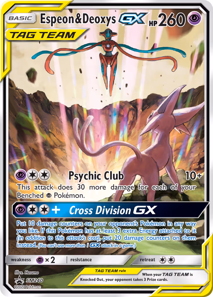 Espeon & Deoxys GX SM240 Pokemon card