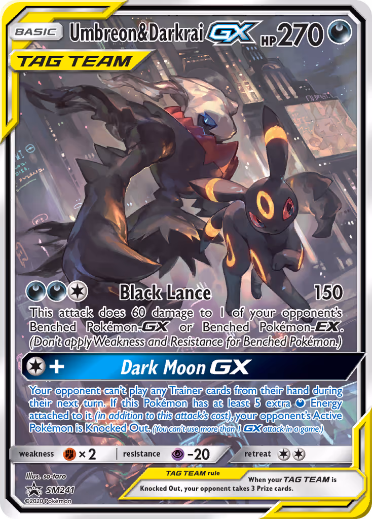 Umbreon & Darkrai GX SM241 Pokemon card