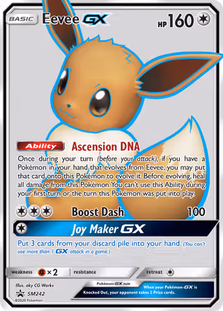 Eevee GX SM242 Pokemon card