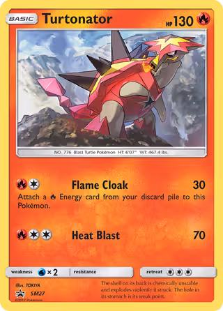 Turtonator SM27 Pokemon card