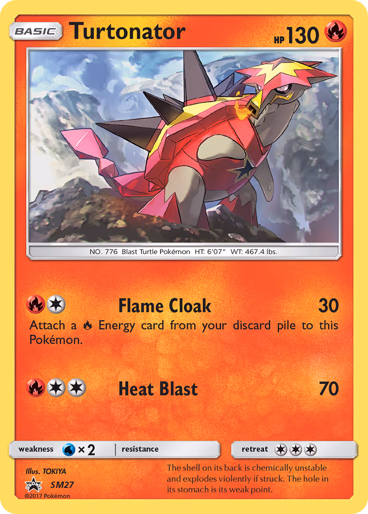 Turtonator SM27 Pokemon card