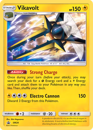 Vikavolt SM28 Pokemon card