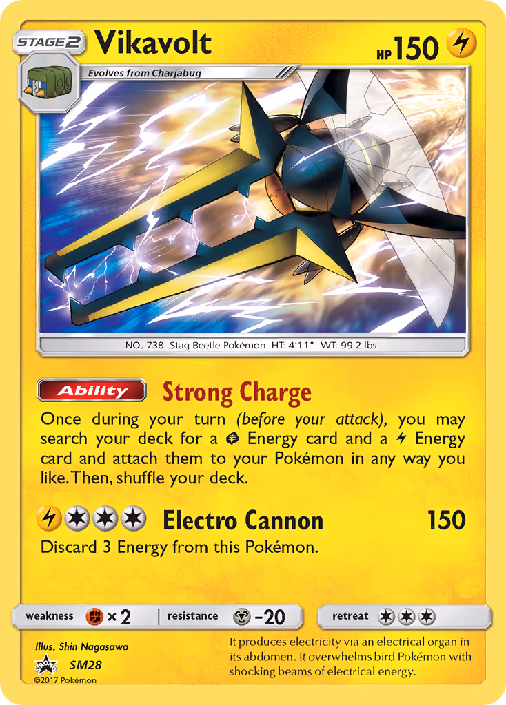 Vikavolt SM28 Pokemon card