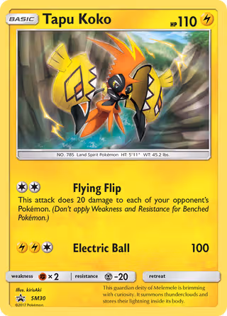 Tapu Koko SM30 Pokemon card