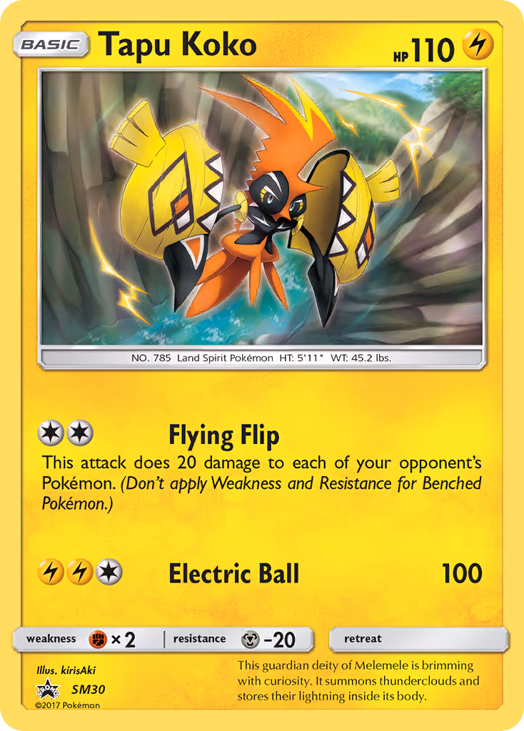 Tapu Koko SM30 Pokemon card