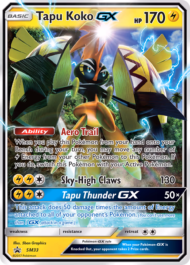 Tapu Koko GX SM33 Pokemon card