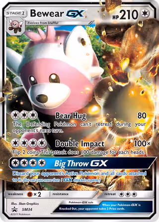 Bewear GX SM34 Pokemon card