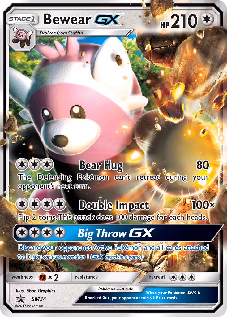 Bewear GX SM34 Pokemon card