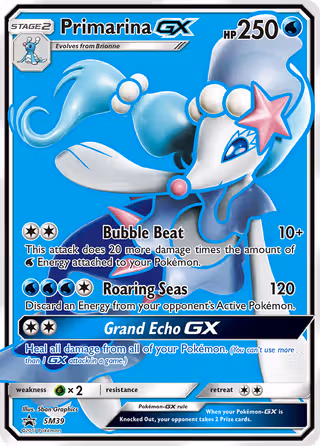 Primarina GX SM39 Pokemon card