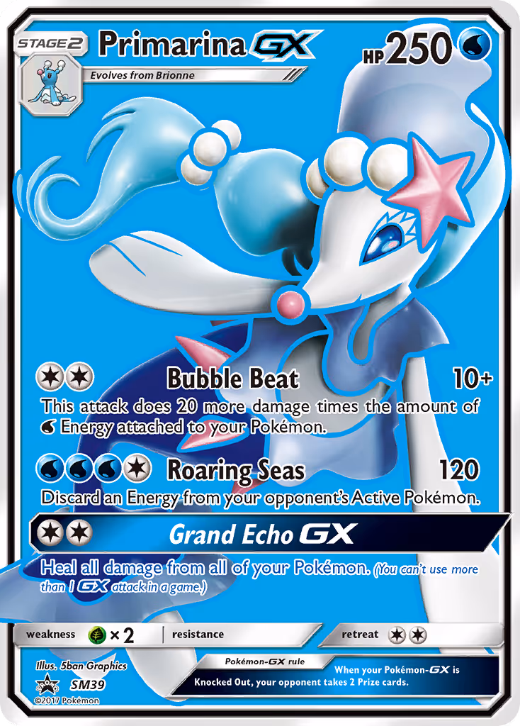 Primarina GX SM39 Pokemon card