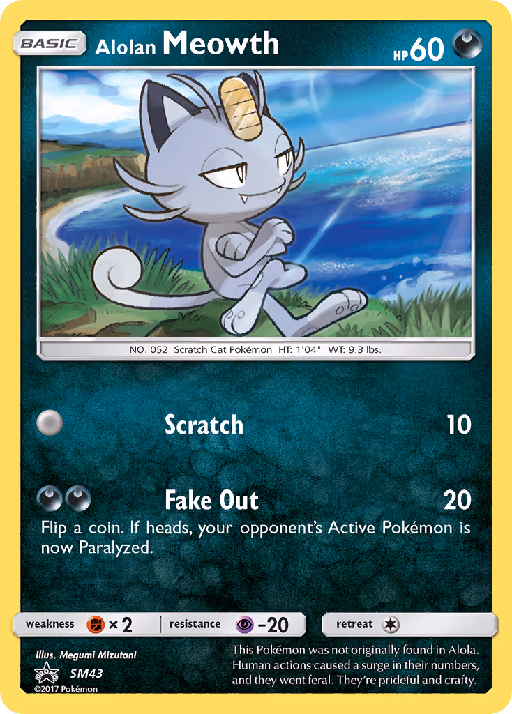 Alolan Meowth SM43 Pokemon card