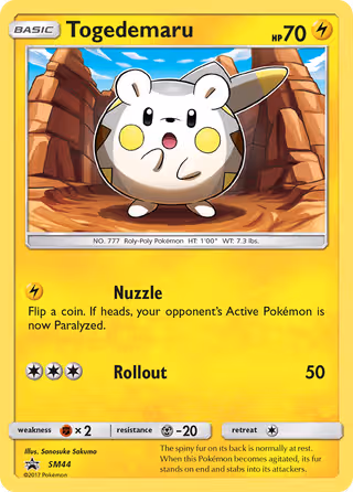 Togedemaru SM44 Pokemon card