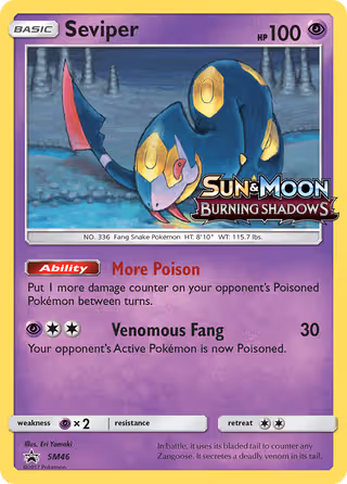 Seviper SM46 Pokemon card