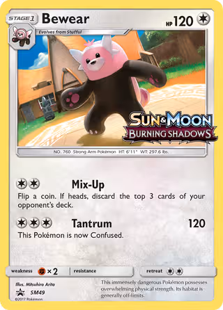 Bewear SM49 Pokemon card