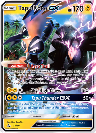 Tapu Koko GX SM50 Pokemon card