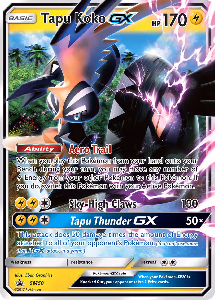 Tapu Koko GX SM50 Pokemon card