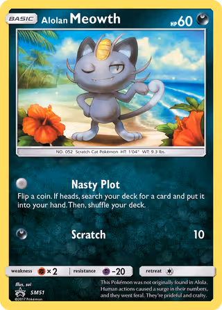 Alolan Meowth SM51 Pokemon card